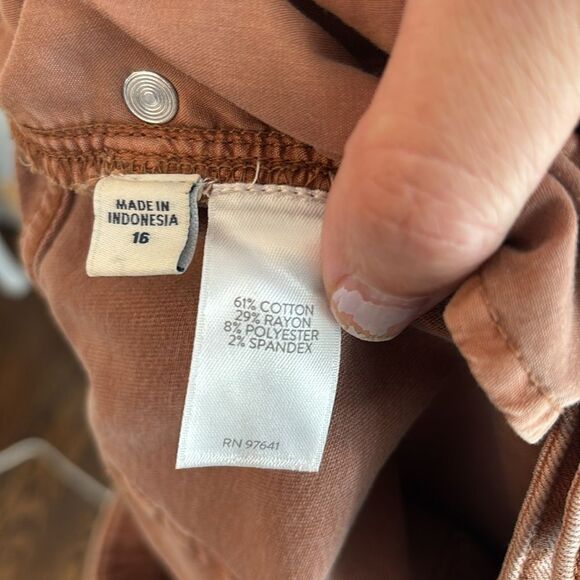 J. Jill high rise cropped Rust Orange straight leg women’s stretch Jeans 16 GUC - Picture 12 of 13